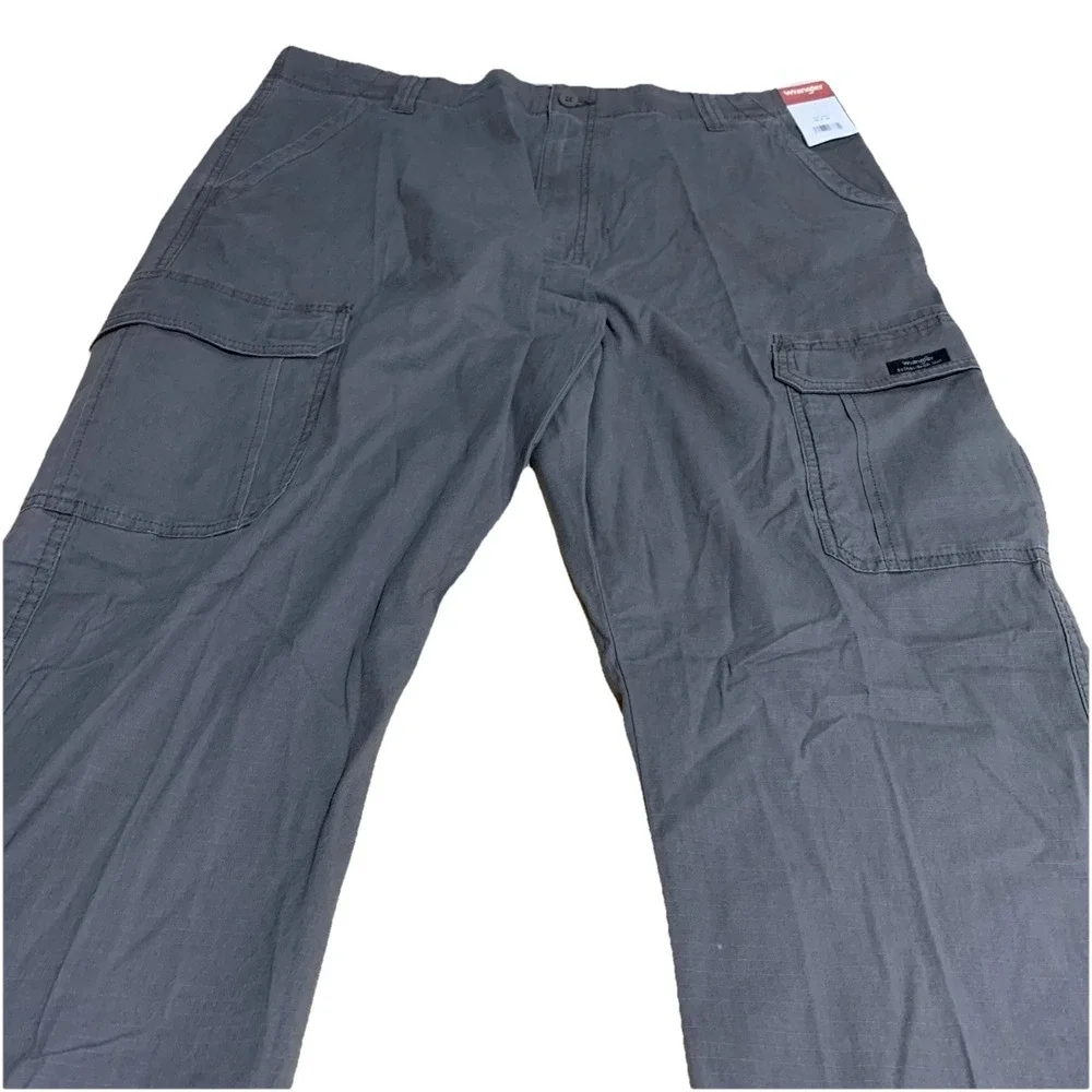 Wrangler Authentics Men's‎ 40x34 Gray Relaxed Stretch Classic Cargo Pants